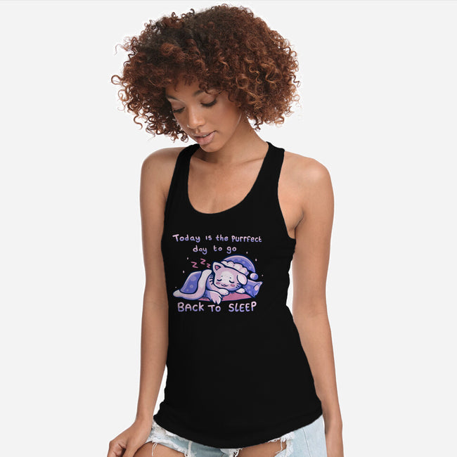 Purrfect Day For Sleep-womens racerback tank-TechraNova