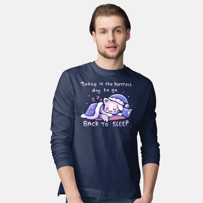 Purrfect Day For Sleep-mens long sleeved tee-TechraNova