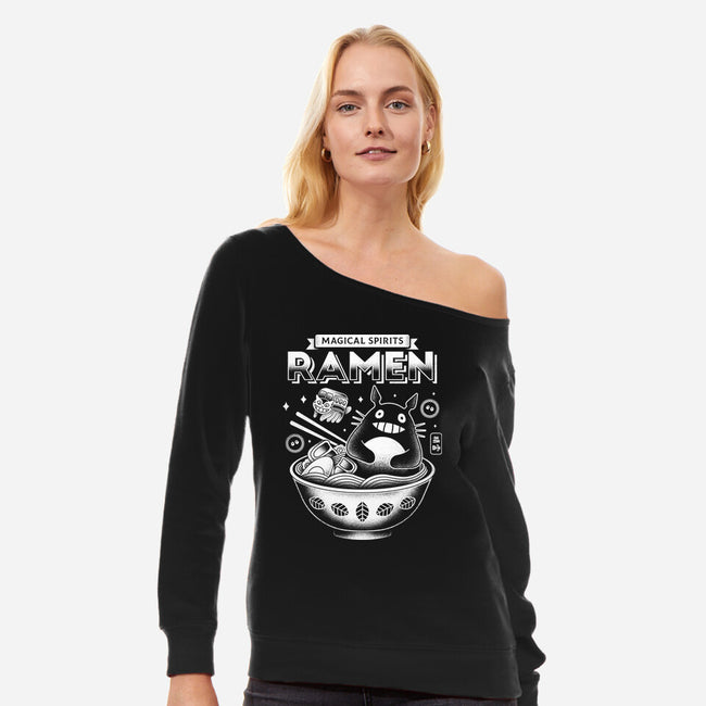 Magical Spirits Ramen-womens off shoulder sweatshirt-Logozaste