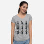 Freaky Dance-womens v-neck tee-Vallina84