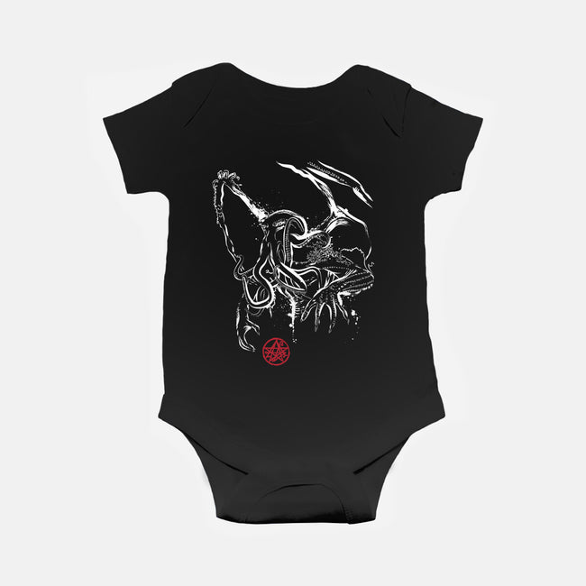 The Great Cthulhu-baby basic onesie-DrMonekers