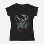 The Great Cthulhu-womens v-neck tee-DrMonekers