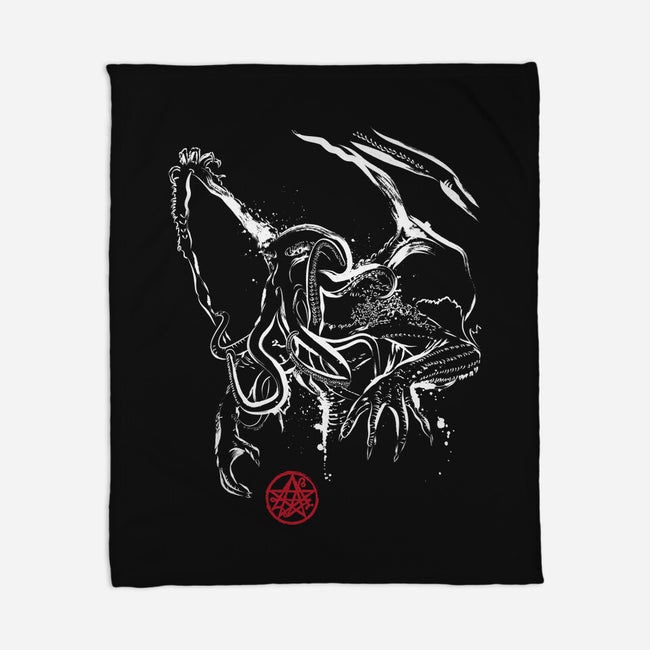 The Great Cthulhu-none fleece blanket-DrMonekers