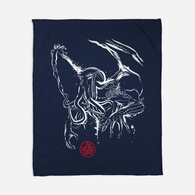The Great Cthulhu-none fleece blanket-DrMonekers