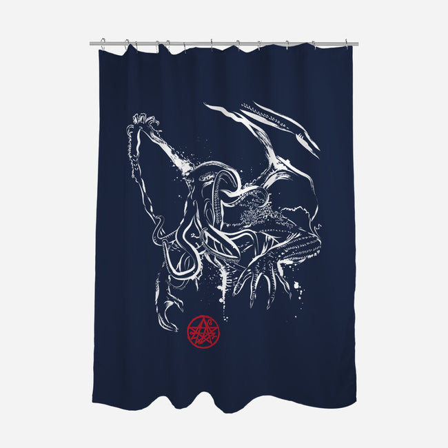 The Great Cthulhu-none polyester shower curtain-DrMonekers