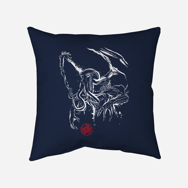 The Great Cthulhu-none removable cover throw pillow-DrMonekers