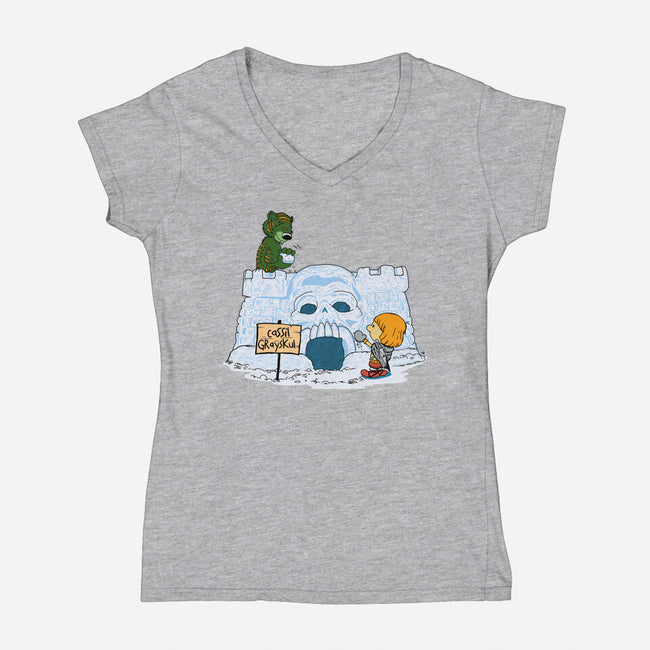 Eternian Snow Fort-womens v-neck tee-SeamusAran