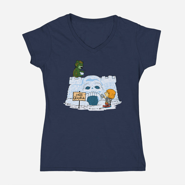 Eternian Snow Fort-womens v-neck tee-SeamusAran