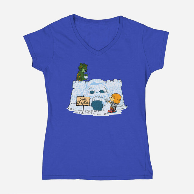 Eternian Snow Fort-womens v-neck tee-SeamusAran