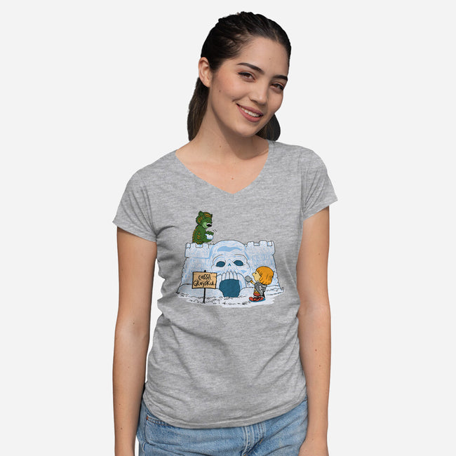 Eternian Snow Fort-womens v-neck tee-SeamusAran