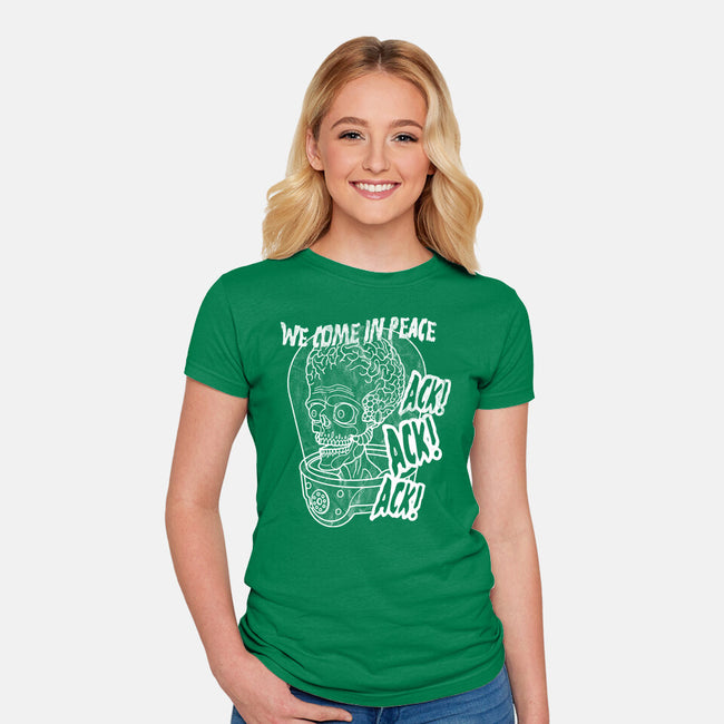 We Come In Peace-womens fitted tee-Liewrite