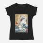Marshmallow Man In Japan-womens v-neck tee-DrMonekers
