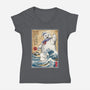 Marshmallow Man In Japan-womens v-neck tee-DrMonekers