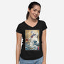 Marshmallow Man In Japan-womens v-neck tee-DrMonekers