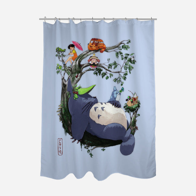 Totorolover-none polyester shower curtain-ArchiriUsagi