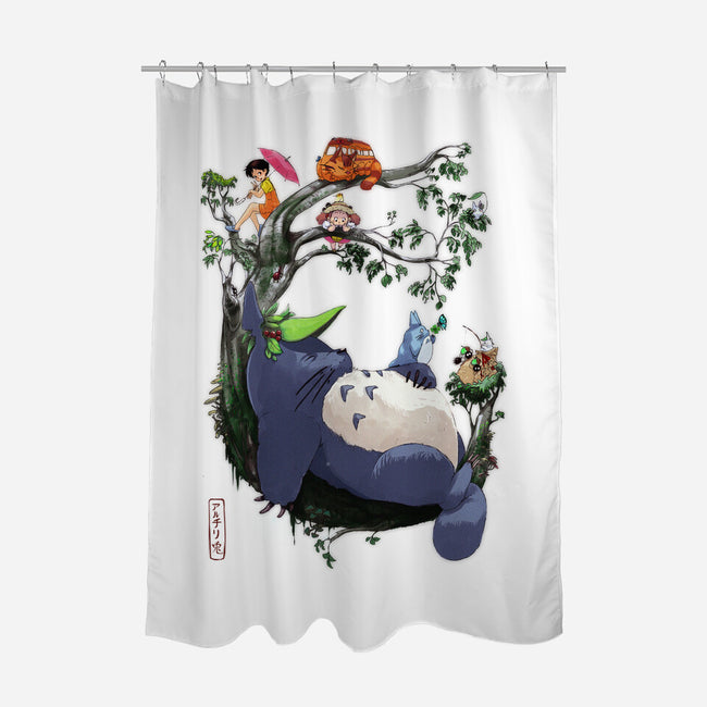 Totorolover-none polyester shower curtain-ArchiriUsagi
