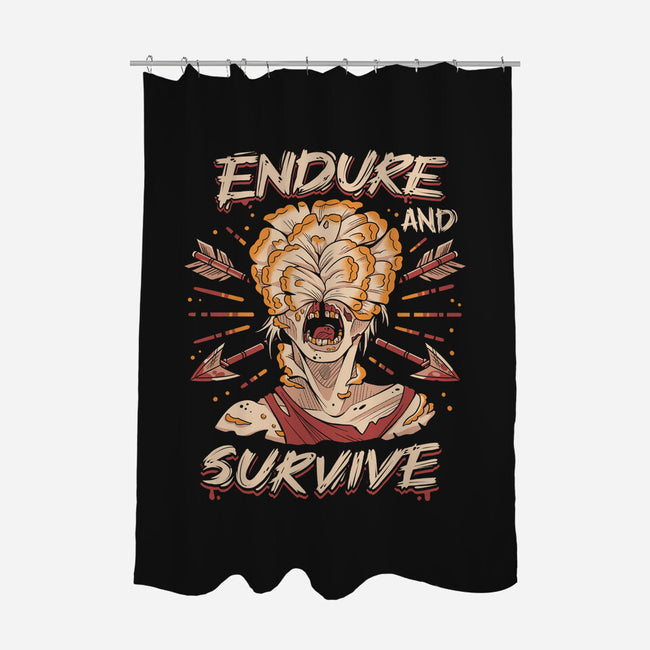 Endure And Survive-none polyester shower curtain-Zaia Bloom