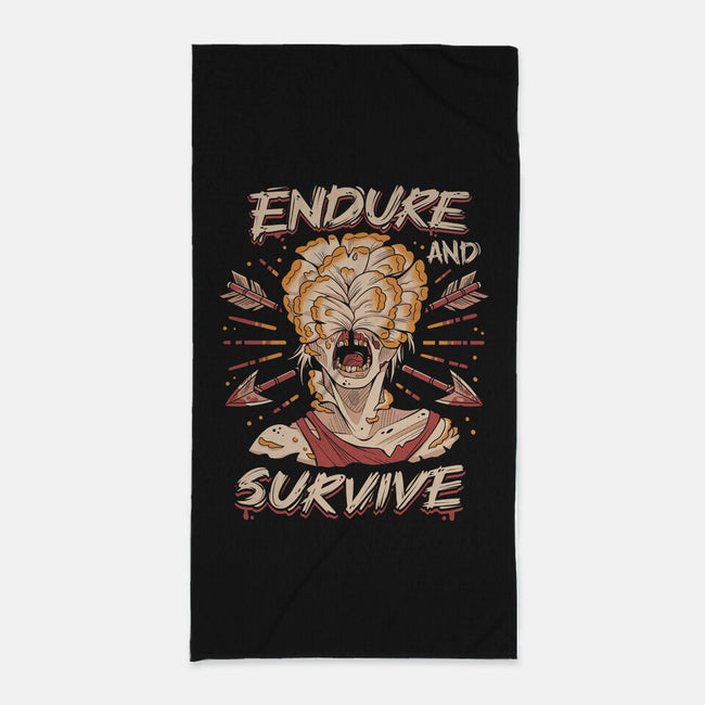 Endure And Survive-none beach towel-Zaia Bloom