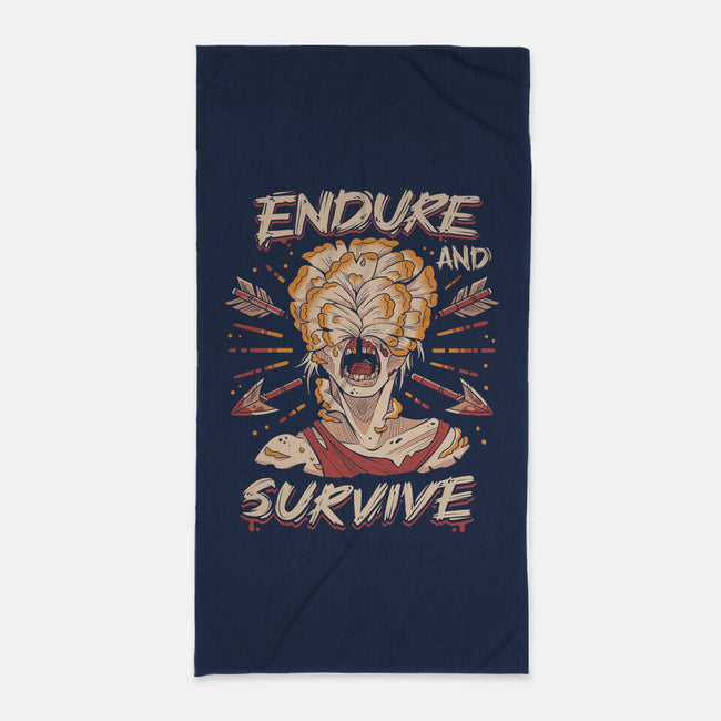 Endure And Survive-none beach towel-Zaia Bloom