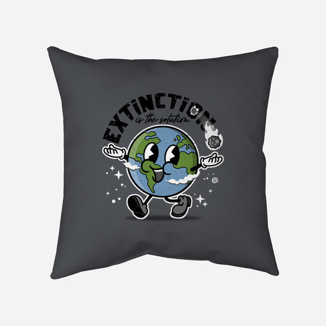 Extinction Is The Solution-none removable cover w insert throw pillow-se7te