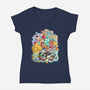 Cuphead Party-womens v-neck tee-Ca Mask
