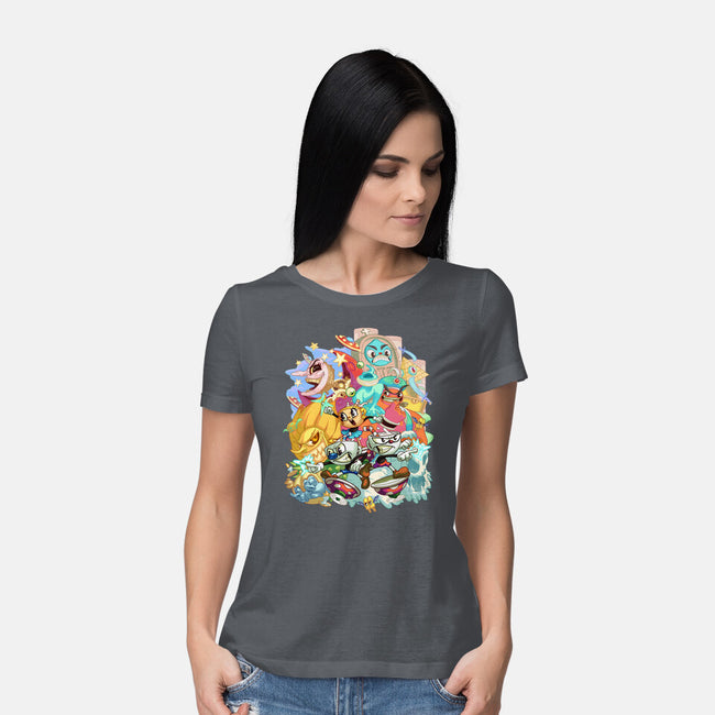 Cuphead Party-womens basic tee-Ca Mask