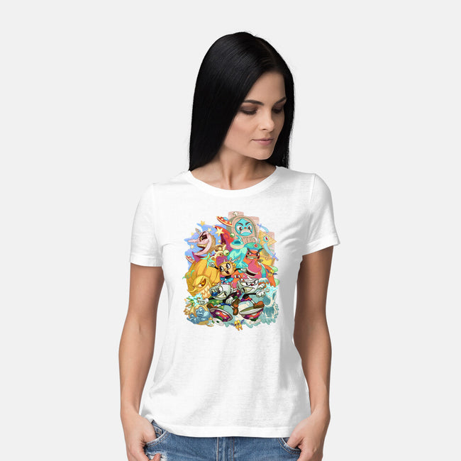 Cuphead Party-womens basic tee-Ca Mask