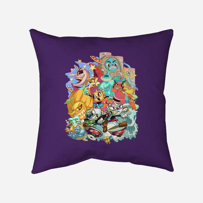 Cuphead Party-none removable cover w insert throw pillow-Ca Mask
