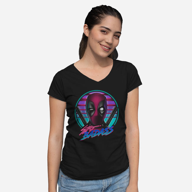 Stay Badass-womens v-neck tee-Getsousa!