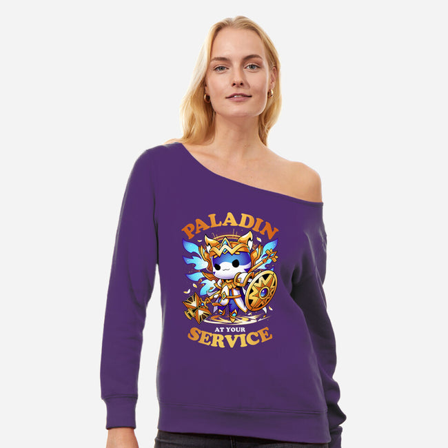 Paladin's Call-womens off shoulder sweatshirt-Snouleaf
