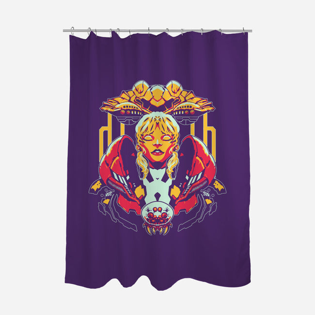 Samus-none polyester shower curtain-1Wing