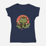 Tattooed Samurai Toad-womens v-neck tee-vp021