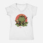 Tattooed Samurai Toad-womens v-neck tee-vp021