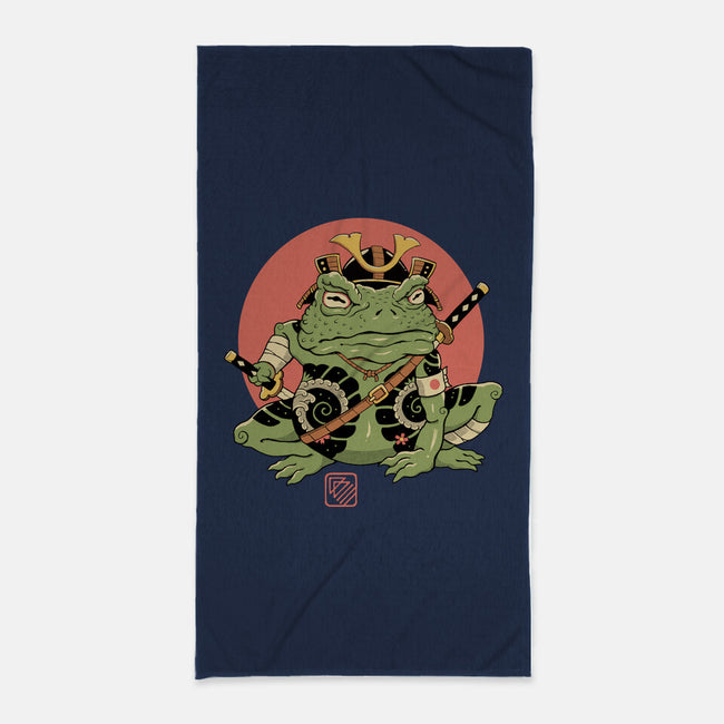 Tattooed Samurai Toad-none beach towel-vp021