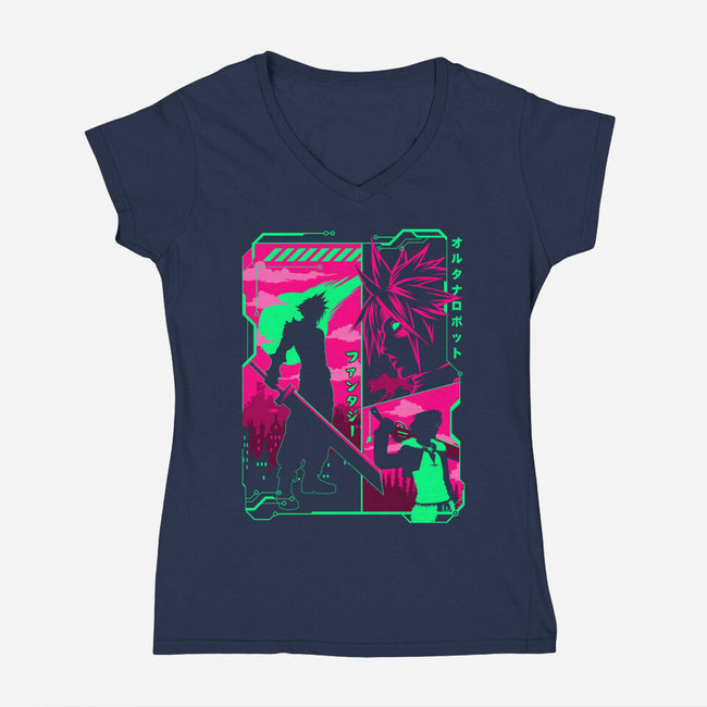 Fantasy Manga-womens v-neck tee-albertocubatas