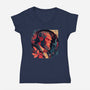 Hellboy Tux-womens v-neck tee-Syiavri