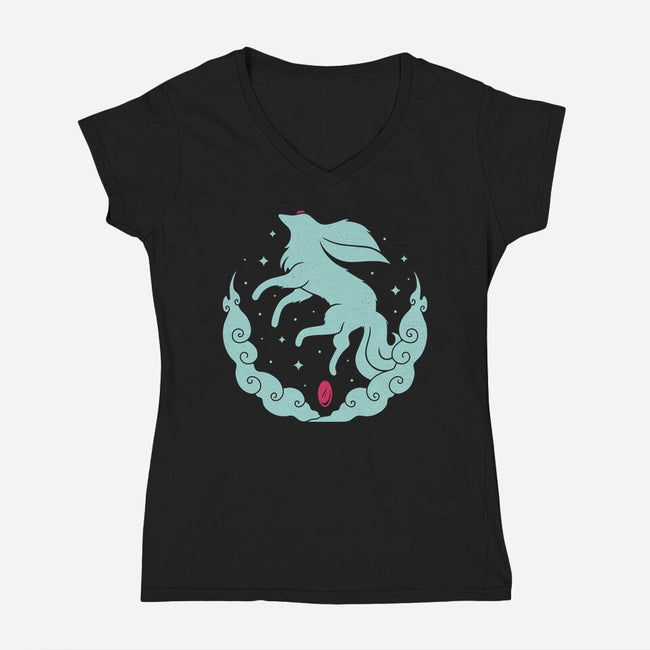 Ruby Magical Creature-womens v-neck tee-Alundrart