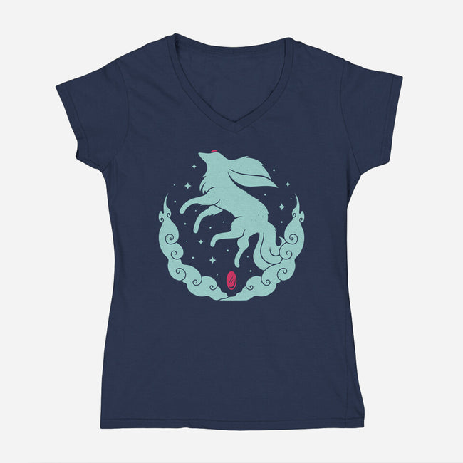 Ruby Magical Creature-womens v-neck tee-Alundrart