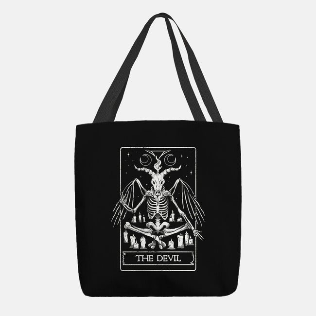 Devil Tarot Card-none basic tote bag-eduely