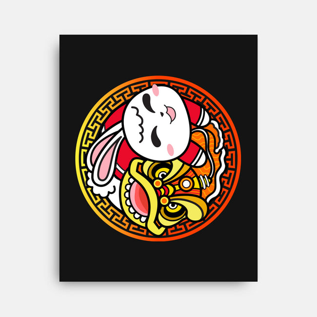 Yin Yang Rabbit-none stretched canvas-bloomgrace28