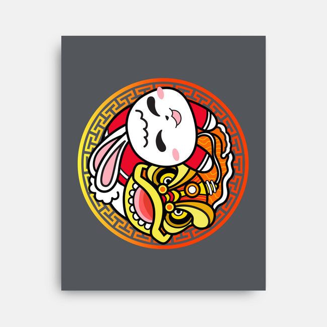 Yin Yang Rabbit-none stretched canvas-bloomgrace28