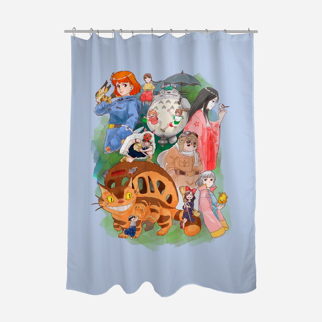 Compilation World-none polyester shower curtain-ArchiriUsagi