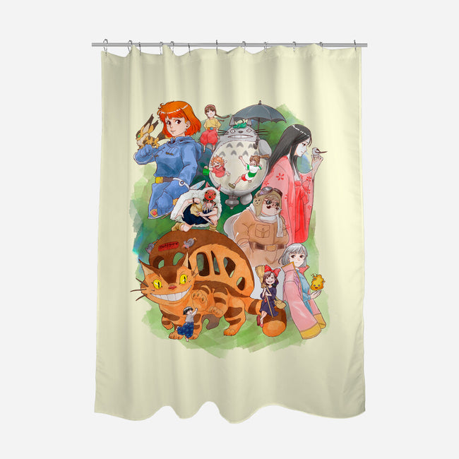 Compilation World-none polyester shower curtain-ArchiriUsagi