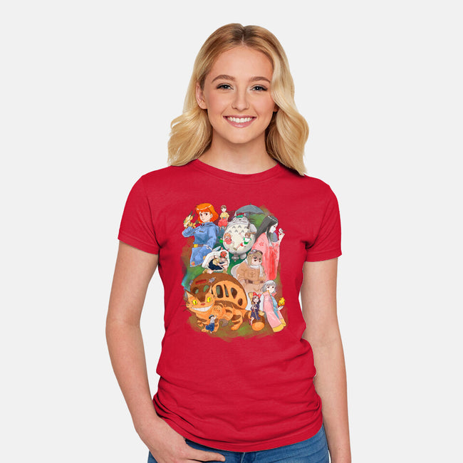 Compilation World-womens fitted tee-ArchiriUsagi