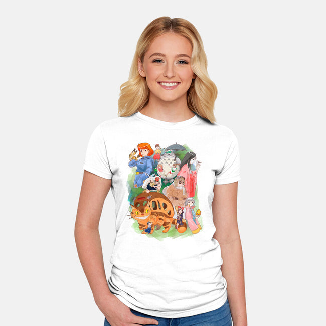 Compilation World-womens fitted tee-ArchiriUsagi