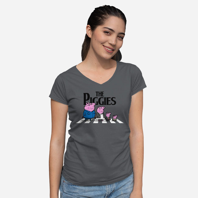 The Piggies-womens v-neck tee-Boggs Nicolas