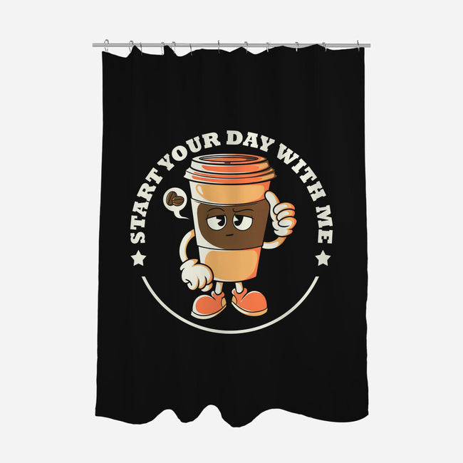 Start Your Day-none polyester shower curtain-Douglasstencil