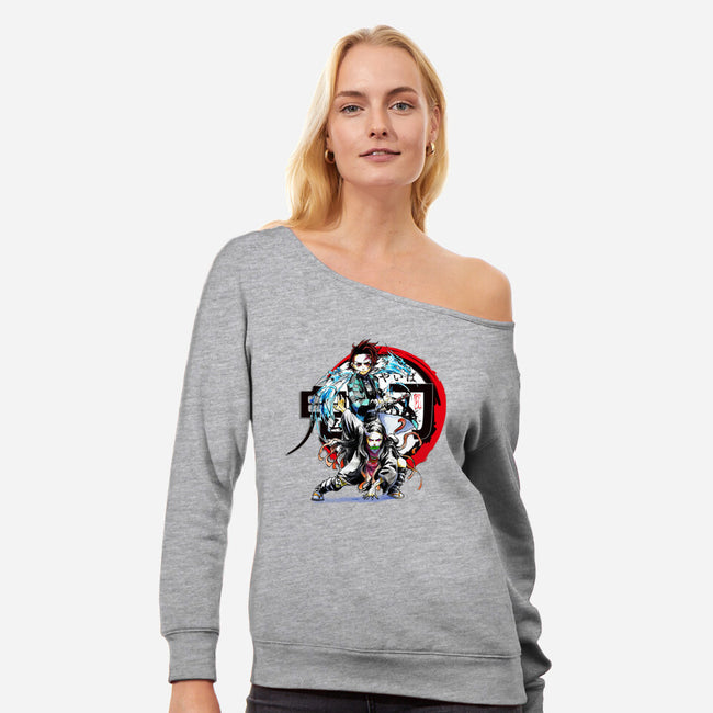 Demon Hunter-womens off shoulder sweatshirt-ArchiriUsagi