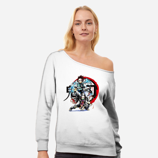 Demon Hunter-womens off shoulder sweatshirt-ArchiriUsagi
