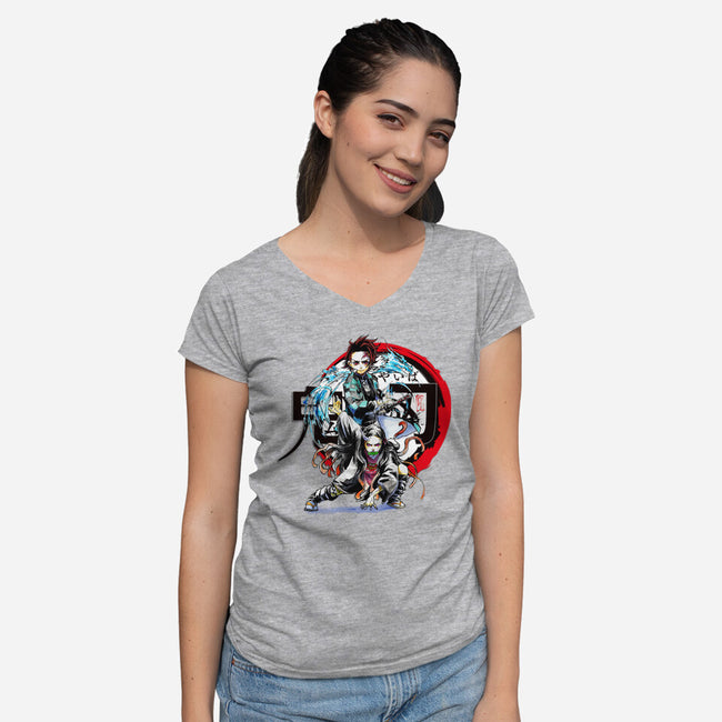 Demon Hunter-womens v-neck tee-ArchiriUsagi